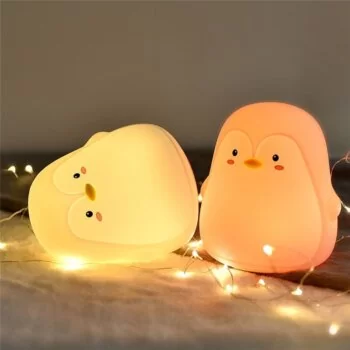 Veilleuse bastien le pingouin - veilleuse rechargeable en silicone pour enfant